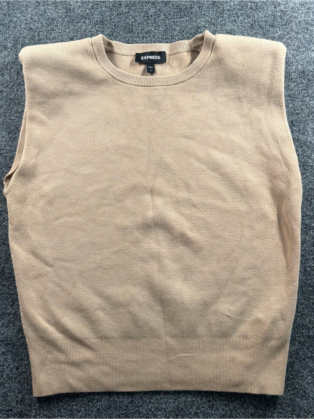 Express Women’s Crewneck Sweater Vest in Tan